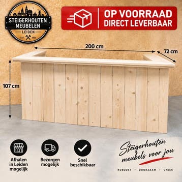Steigerhouten Meubels Direct Leverbaar | Direct uit Voorraad, Huis en Inrichting, Ophalen of Verzenden, Nieuw, Inclusief barstoelen