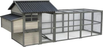 Kippenhok Flamingo Zivo Cottage Grijs – Groot Houten Kipp., Dieren en Toebehoren, Pluimvee | Toebehoren, Verzenden, Nieuw, Kippenhok of Kippenren