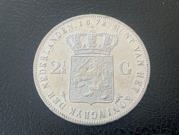 Nederland. Willem III. 2 1/2 Gulden 1872 (Zonder, Postzegels en Munten, Munten | Nederland