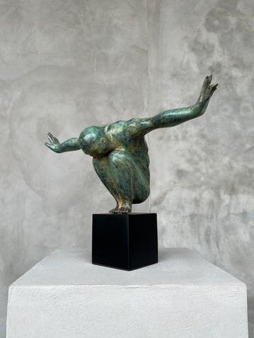 sculptuur, NO RESERVE PRICE - Bronze Statue of an Olympic
