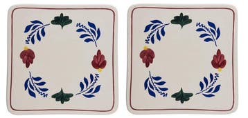 Boerenbont Pannen Onderzetter 20x20cm Aardewerk set van 2, Verzenden, Nieuw, Aardewerk, Overige typen