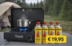 Camping Kooktoestel gaspit met 4 Gasflessen