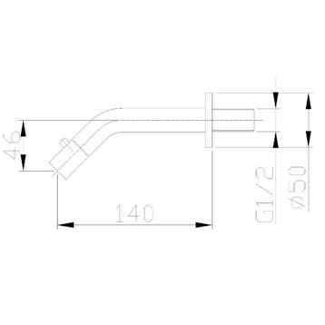Inbouw Muur Toiletkraan Metro Rond 14 cm Mat Zwart, Ophalen of Verzenden, Nieuw