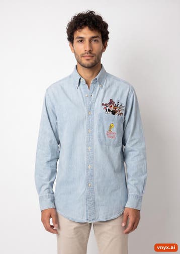 WARNER BROS. Casual Shirt Heren maat XS Blauw Vintage, Ophalen of Verzenden, Nieuw