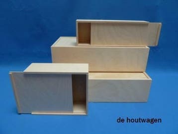 Houten Kisten met Schuifdeksel, Mooi afgewerkt., Ophalen of Verzenden, Nieuw, Minder dan 50 cm, Minder dan 50 cm