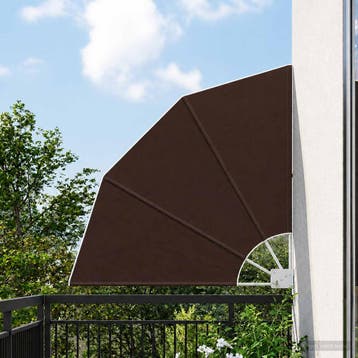 vidaXL Balkon Privacy Scherm 210 x 210 cm Polyester Bruin, Verzenden, Nieuw
