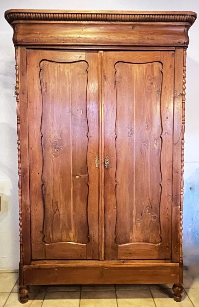 antiek grenen kast met planken en lades, 118 x 187 cm, Antiek en Kunst, Antiek | Meubels | Kasten