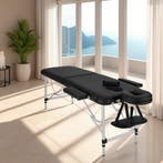 Massagetafel 2 zones met matras en aluminium frame - zwart, Verzenden, Nieuw
