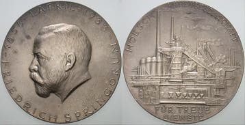 Zilverne Verdienstmedaille 1933 Bergbau Friedrich Springorum, Postzegels en Munten, Penningen en Medailles, Verzenden