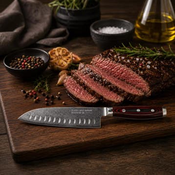 Yaxell Super Gou Santoku Mes met Kuiltjes 16,5 cm – 161 L., Ophalen of Verzenden, Nieuw, Overige materialen