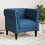 vidaXL Fauteuil Chesterfield-stijl stof blauw, Huis en Inrichting, Verzenden, Nieuw, Eenpersoons, Stof