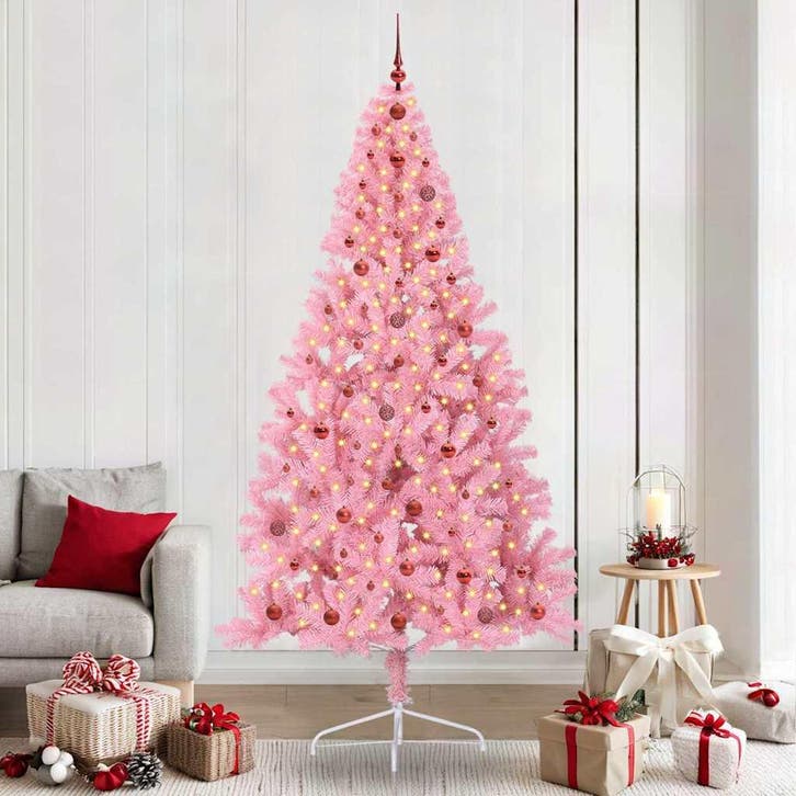 vidaXL Kunstmatig Voorverlicht Kerstboom met 300 LED Roze, Diversen, Kerst, Nieuw, Verzenden
