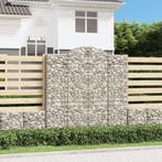 vidaXL Schanskorf gewelfd 200x30x200/220 cm gegalvaniseerd, Tuin en Terras, Bloembakken en Plantenbakken, 100 cm of meer, Verzenden