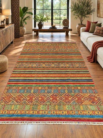 Premium multicolor 100% handgeknoopte Afghaanse wol, Nieuw