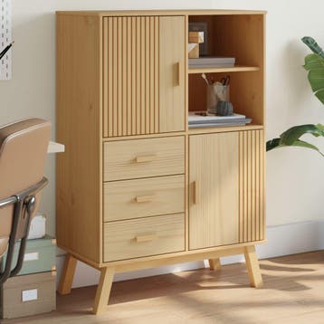 vidaXL buffetkast OLDEN 85x43x125 cm massief grenenhout, Huis en Inrichting, Kasten | Buffetkasten, Verzenden, 100 tot 150 cm