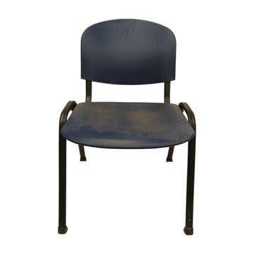 Stapelbare stoel, 50x55x78 cm, blauw/zwart, set van 7,, Ophalen of Verzenden, Gebruikt, Overige typen