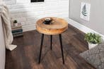 Stevige bijzettafel PURE NATURE 35cm naturel mangohout rond, Huis en Inrichting, Tafels | Sidetables, Ophalen of Verzenden, Nieuw