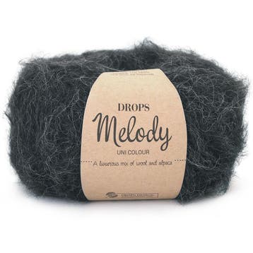 DROPS Melody Uni Colour - 05 zwart - Wol Garen, Ophalen of Verzenden, Nieuw