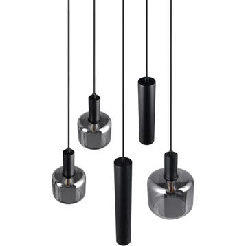 LED Hanglamp - Trion Marat - 5-lichts - Rond - IP20 - Mat, Ophalen of Verzenden, Nieuw, Metaal