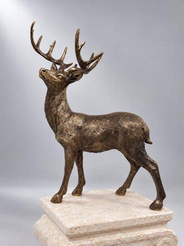 Beeld, hert staande 55 cm - 55 cm - polyresin