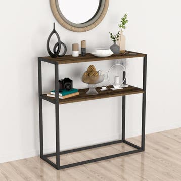[en.casa] Console tafel Hemsedal sidetable 90x90x33,5 cm eik, Verzenden, Nieuw