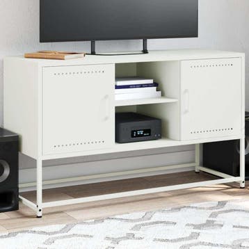 vidaXL Tv-meubel 100,5x39x60,5 cm staal wit, Minder dan 50 cm, Verzenden, 75 cm of meer, Nieuw