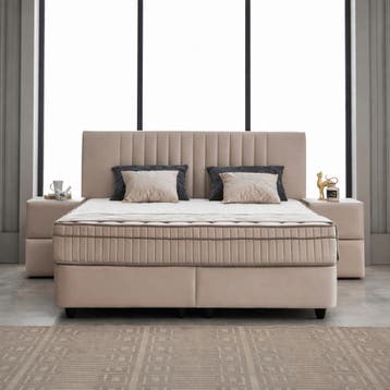 Opbergboxspring Clara Beige - 140 x 200, Nieuw