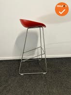 Barkruk - HAY- about a stool - Rood gestoffeerd - chroom ond, Vergader- of Presentatieruimte, Ophalen of Verzenden, Gebruikt, Stoel