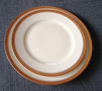 KPM Krister - Tafelservies (21) - Bordo oro - Goud,, Antiek en Kunst