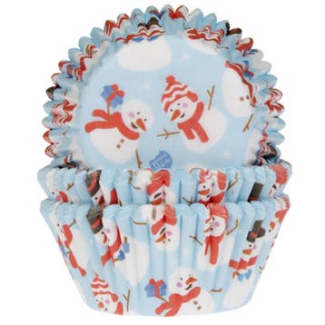 Cupcake Vormpjes HoM Sneeuwpoppen 50x33mm. 48st., Verzenden, Nieuw