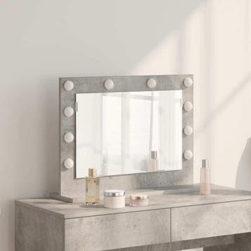 vidaXL Schmink Spiegel Rechthoekig Beton Grijs 60 x 45 x 18, Huis en Inrichting, Woonaccessoires | Spiegels, Verzenden, Nieuw