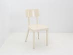 Kantinestoelen - crème hout - 4-poots - Set van 2, Ophalen of Verzenden, Gebruikt