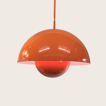 Louis Poulsen Flowerpot VP1 – Verner Panton – oranje emaille, Huis en Inrichting, Ophalen of Verzenden, Gebruikt