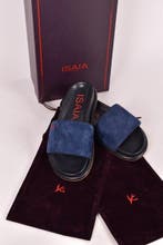 ISAIA NAPOLI €698 - Slippers leer en suede - 40 - Slippers -, Nieuw