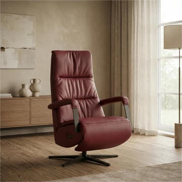 Leren elektrisch relaxfauteuil Core - Massif Rubino, Bohemian, Industrieel, Modern, Scandinavisch, Nieuw, Ophalen of Verzenden
