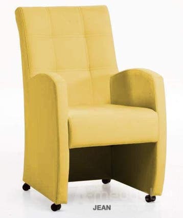 Eetkamerstoel Jean - eetkamerstoelen - Geel, Nieuw, Stof