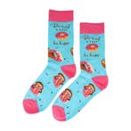 Sokken Katoen – Donut Luiaard Print – Blauw Roze Bruin –, Kleding | Dames, Nieuw