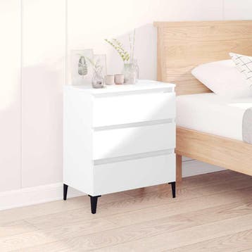 vidaXL Dressoir 60x35x70 cm bewerkt hout wit, Verzenden, Nieuw, Overige houtsoorten, Minder dan 50 cm