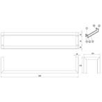 Wiesbaden Loft - Handdoekrek - 50x12.5x12.5cm - Geborsteld, Huis en Inrichting, Badkamer | Badtextiel en Accessoires, Ophalen of Verzenden