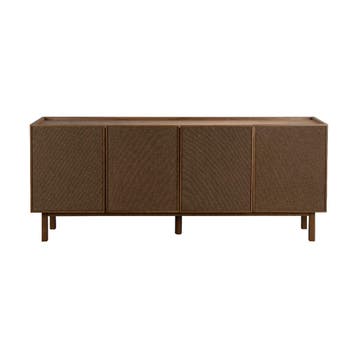 *WOONWINKEL* Walnoot Dressoir Met Stoffen Deuren 180 Cm, Verzenden, Nieuw