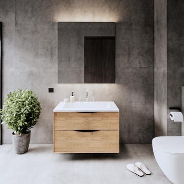 Onderkast Gliss Design Eleganz Hera Zwart 80cm 2 Lades Oak, Ophalen of Verzenden, Nieuw