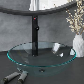 vidaXL Wastafel met kraan en pop-up afvoer gehard glas, Verzenden, Nieuw
