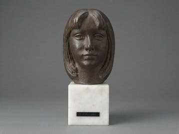 Japanese Masterpiece Bronze Bust of a Young Girl by Yasutake