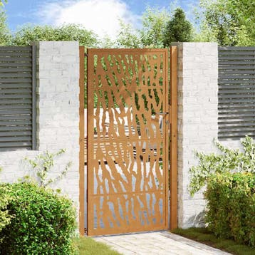 vidaXL Poort met sporenontwerp 100x200 cm weervast staal, Verzenden, Nieuw