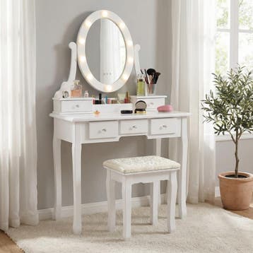 Kaptafel LED Spiegel | Wit | Nieuw | OP=OP, Huis en Inrichting, Kasten | Secretaires, Ophalen of Verzenden, Nieuw, Modern