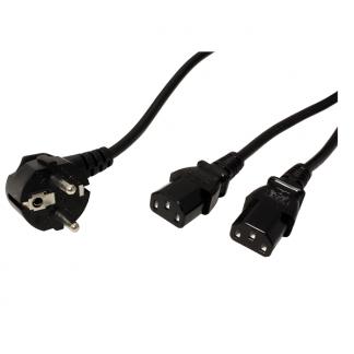 C13 kabel | Roline | 2 meter (2 x C13, Haaks, Zwart), Verzenden, Nieuw