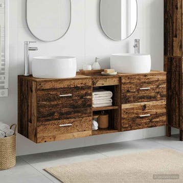 vidaXL Badkamermeubelset 3 st Oud hout 49,5 x 44,5 x 66 cm, Verzenden, Nieuw