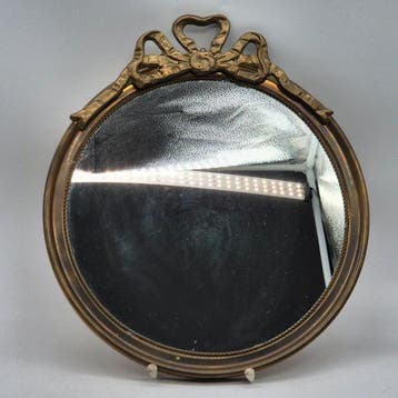 Spiegel- Vintage wandspiegel – messing frame met