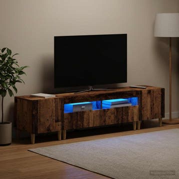 vidaXL 3-delige LED TV-kast ARNHEM 3 st Oud hout Bewerkt, Minder dan 50 cm, Verzenden, Nieuw, Minder dan 100 cm