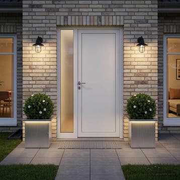 vidaXL Plantenbak met led 2 st zilver 30 x 30 x 30 cm, Verzenden, Minder dan 60 cm, Nieuw, Metaal
